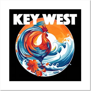 Key West - Rooster (with White Lettering) Posters and Art